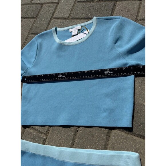 House Of Harlow 1960 Blue Combo 2 Piece Set Crop Top & Skirt NWT $198 Size Large - Picture 6 of 11